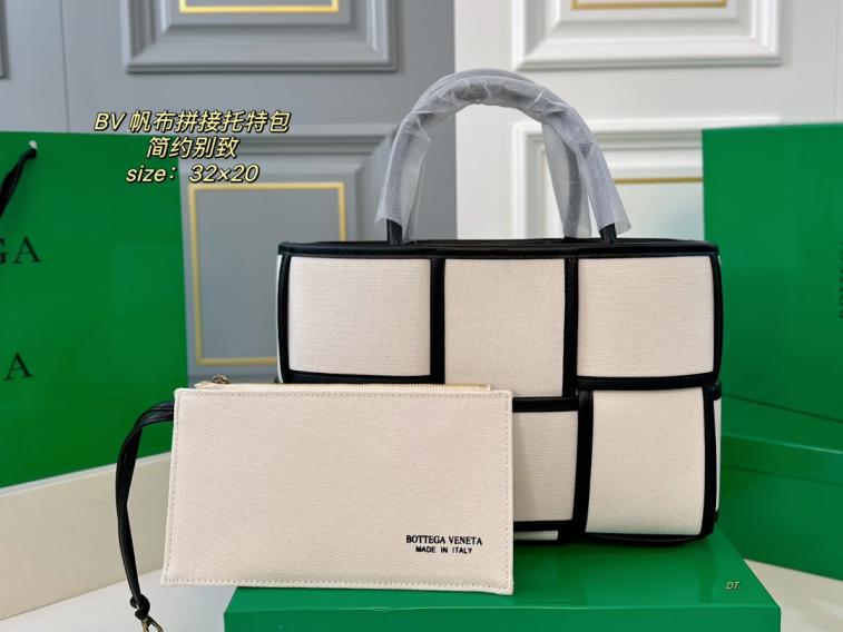 BV cassettes canvas handbag