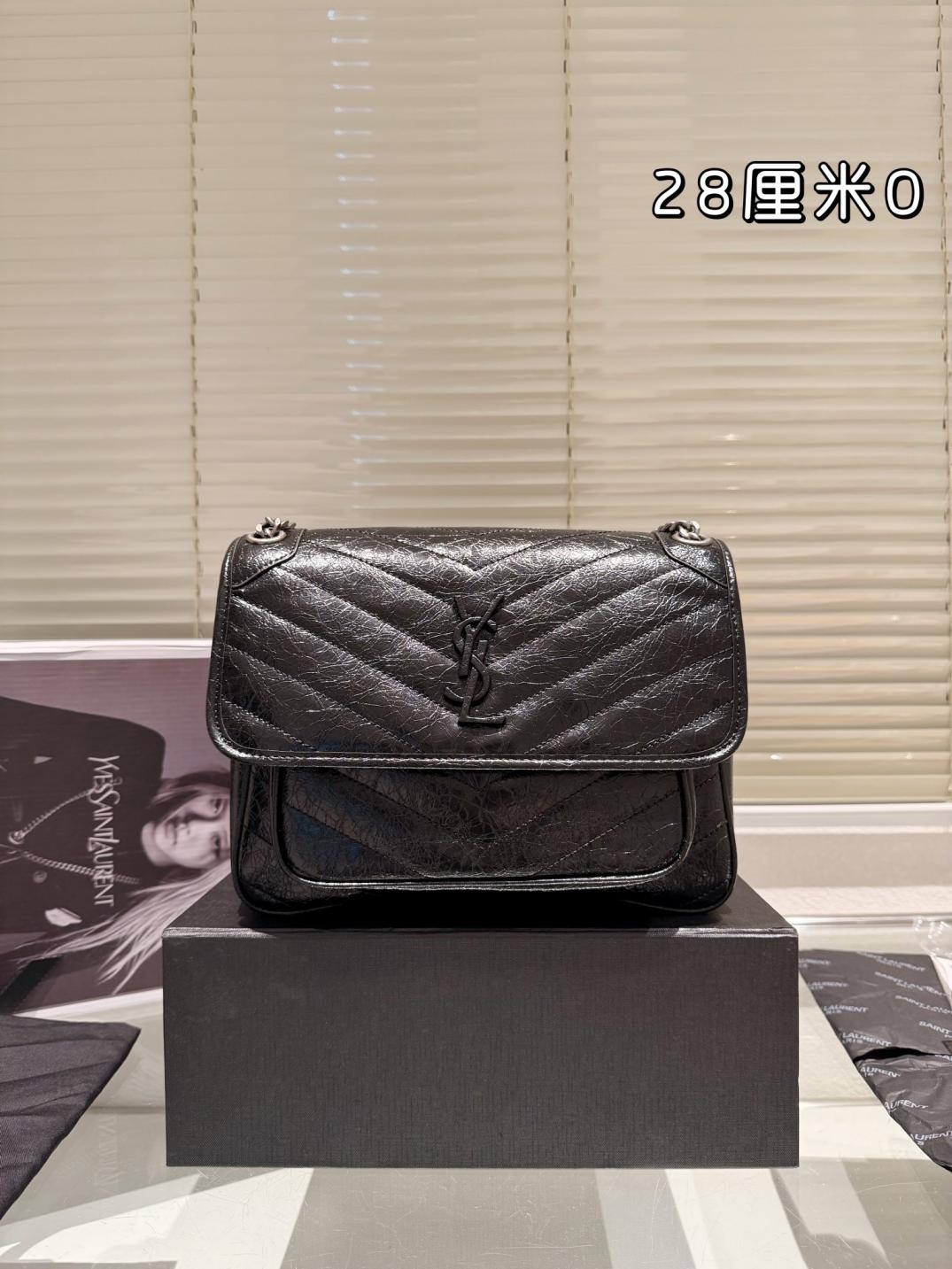 YSL NIKI Cowskin leather bag(28cm)