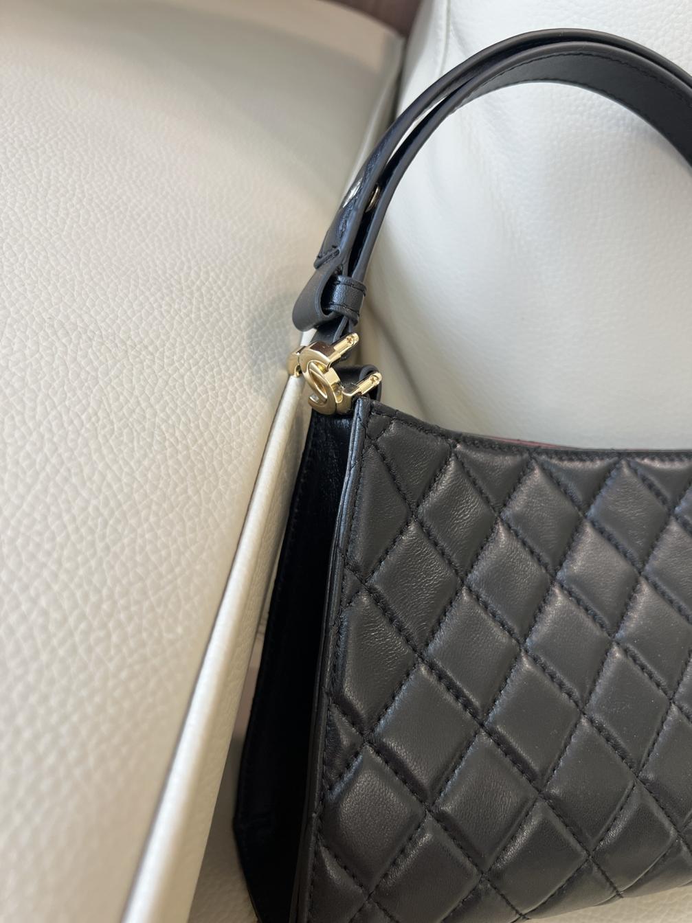 Chanel gold leather Christmas bag